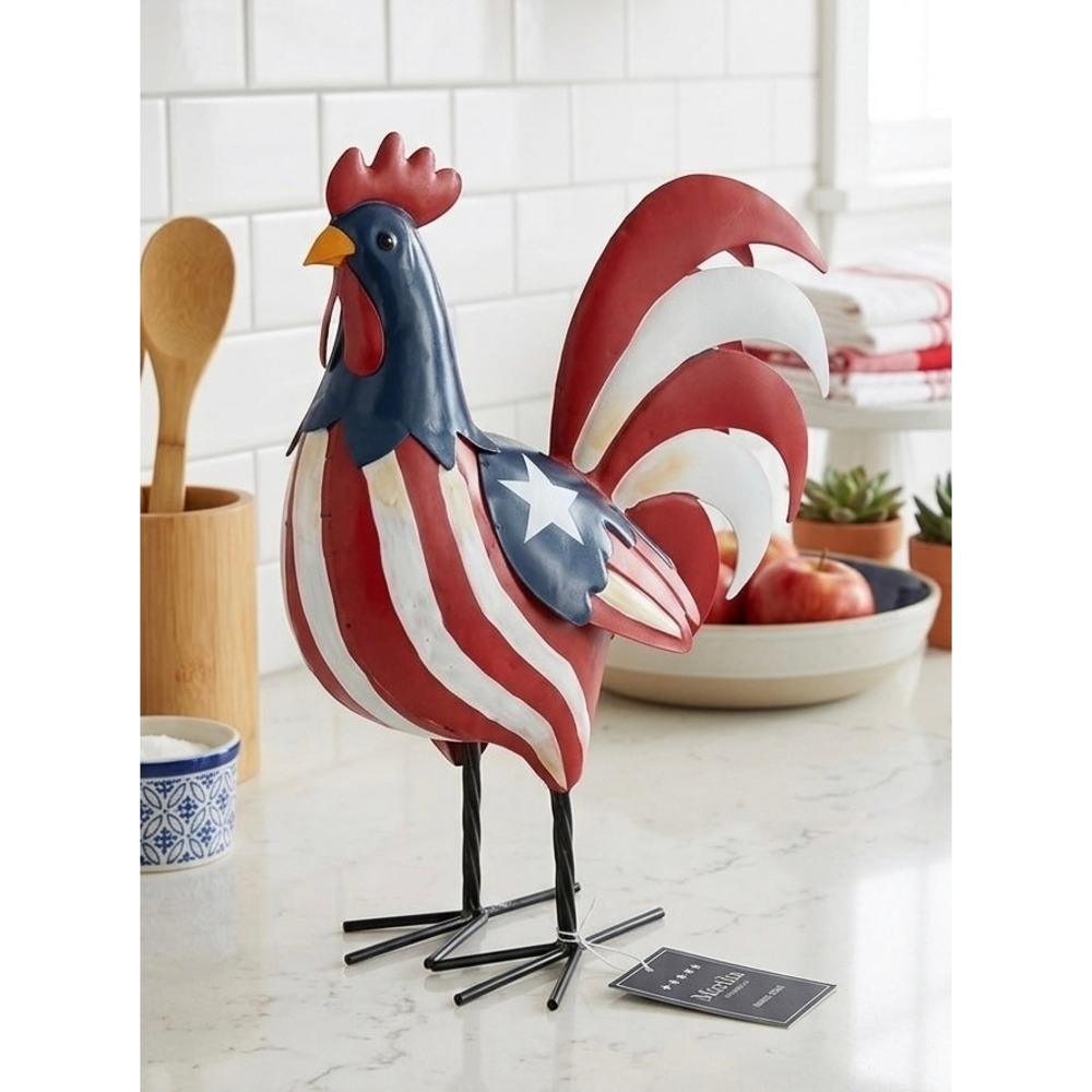 NWT Martha Stewart Americana Metal Rooster Patriotic Decor